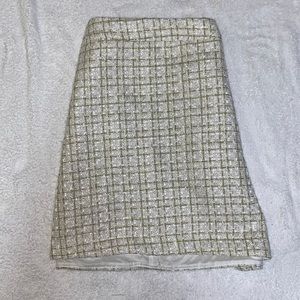 Gold and Cream Cable-Knit Skirt - L - Never Worn